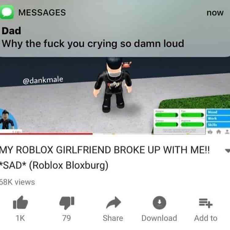 Crying in Roblox