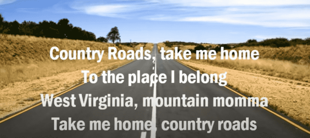 country roads song ID