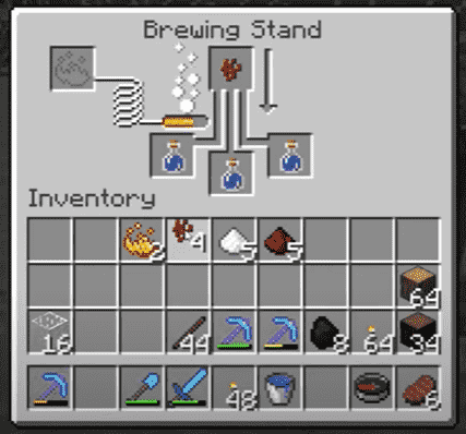 Using brewing stand respiration minecraft