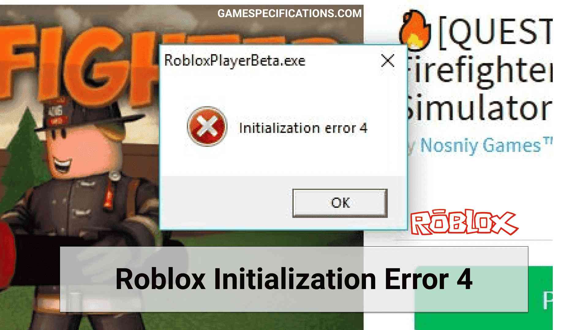How To Fix Roblox Initialization Error 4 Game Specifications - roblox dll error