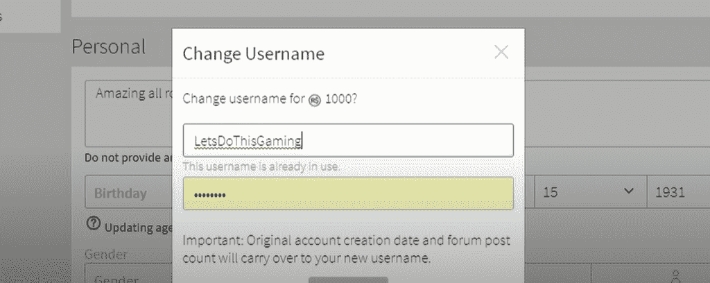 Change Roblox Usernames