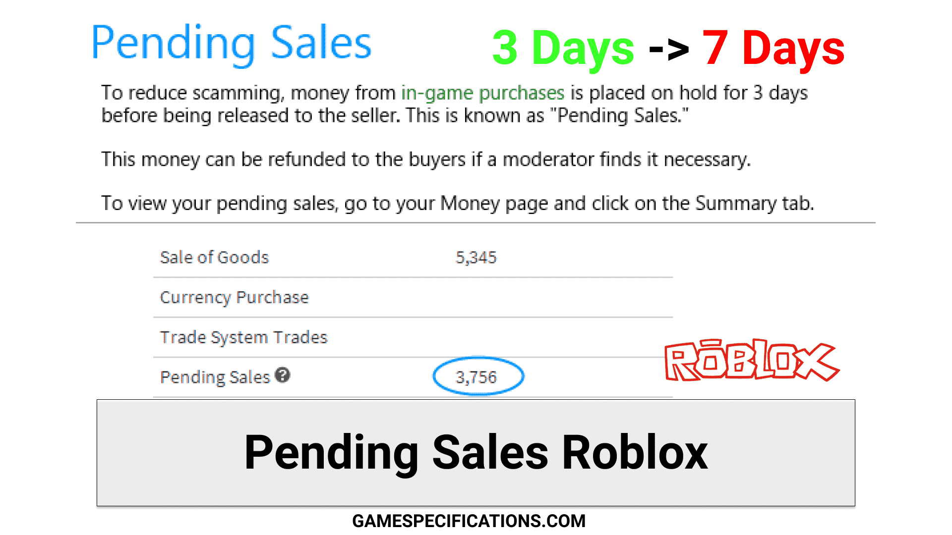 New Pending Sales Roblox Updated Guide And Faqs Game Specifications - pending robux group funds