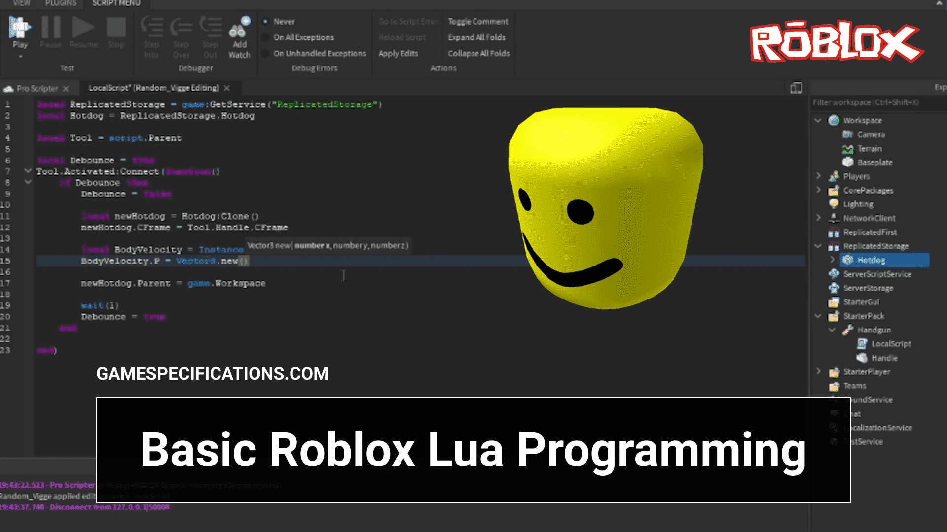 Basic Roblox Lua Programming That Every Smart Coder Should Know Game Specifications - roblox save vector3 value