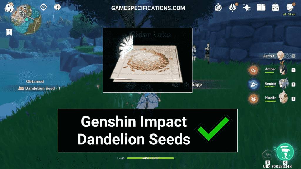 Genshin Impact Dandelion Seeds