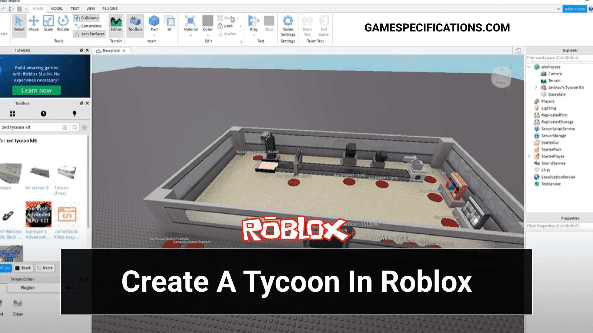 A Complete Guide On How To Make A Tycoon On Roblox Game Specifications - how to get roblox studio dark theme