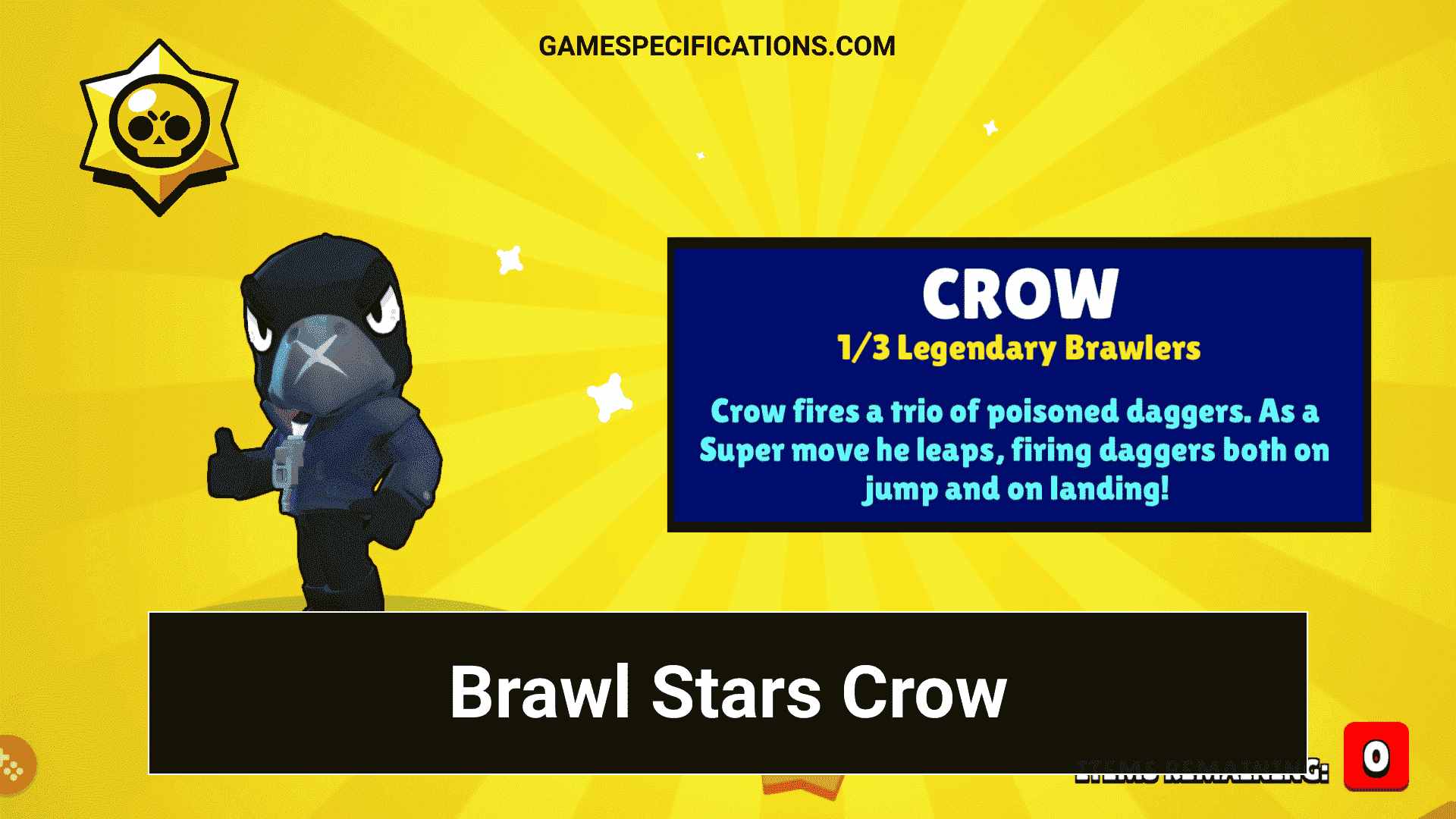 Brawl Stars Crow The Legendary Character You Must Know Game Specifications - 3 legends brawl star