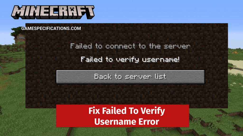 Fix Failed To Verify Username Minecraft Error