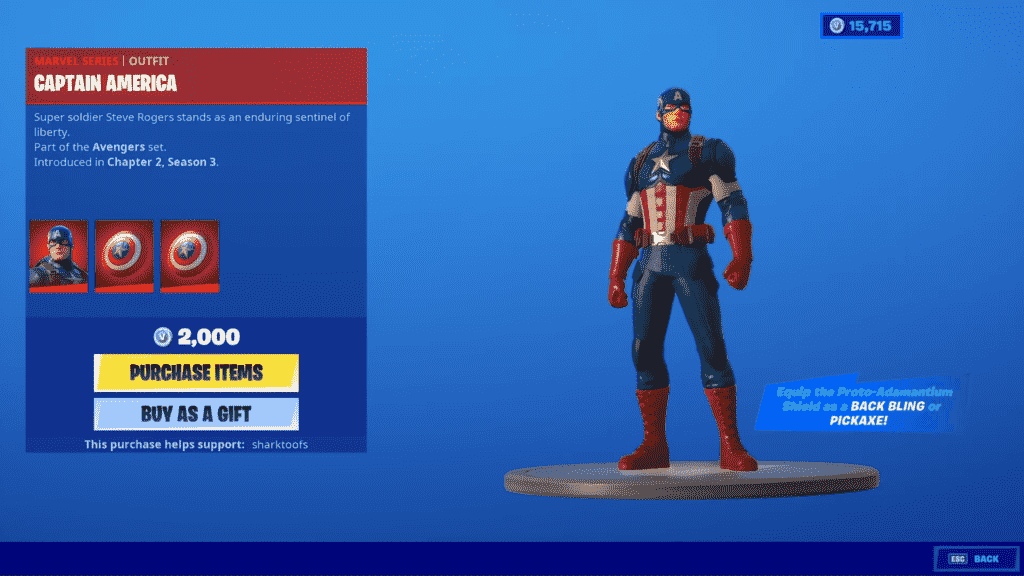 Fortnite Captain America