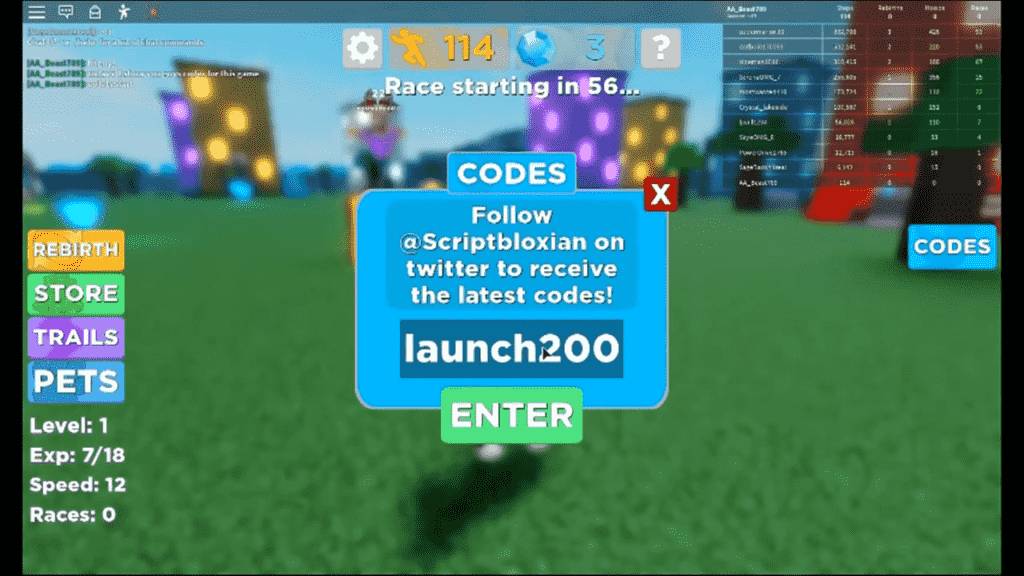 Roblox Codes for Legends Of Speed