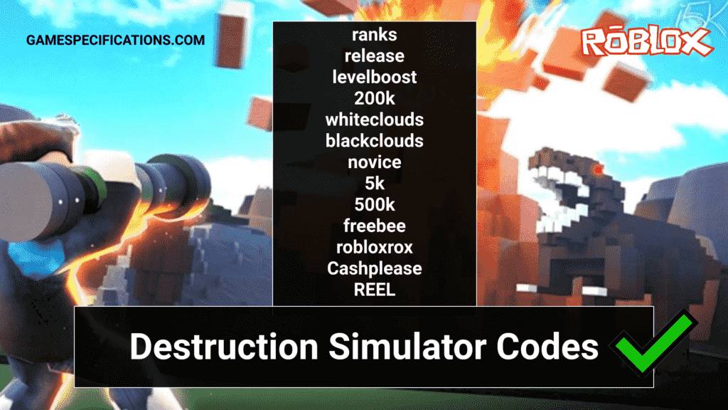 Roblox Destruction Simulator Codes