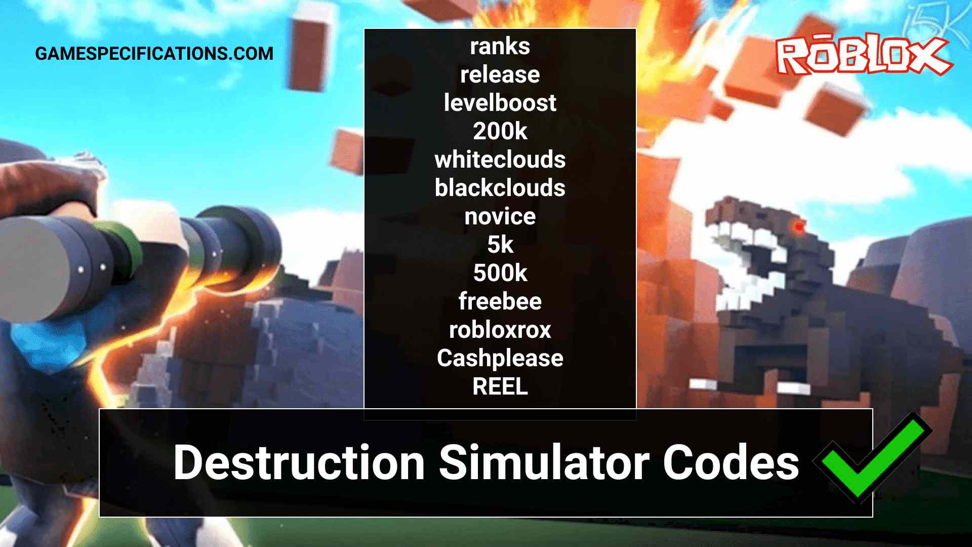 All 27 Roblox Destruction Simulator Codes [July 2021] - Game Specifications