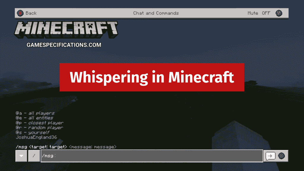 Whisper in Minecraft