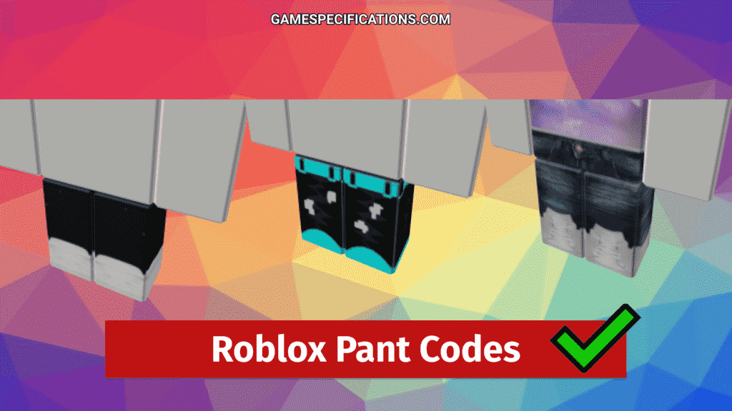 roblox pant codes