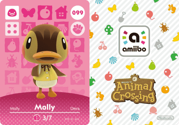 Carta Amiibo Animal Crossing – Molly #099 – Serie 1 – Autentica – Mai Scansionata