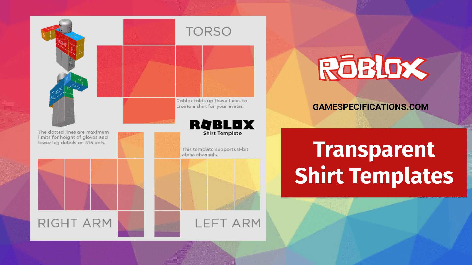 Roblox Transparent Shirt Templates And How To Make Them Game Specifications - roblox template size