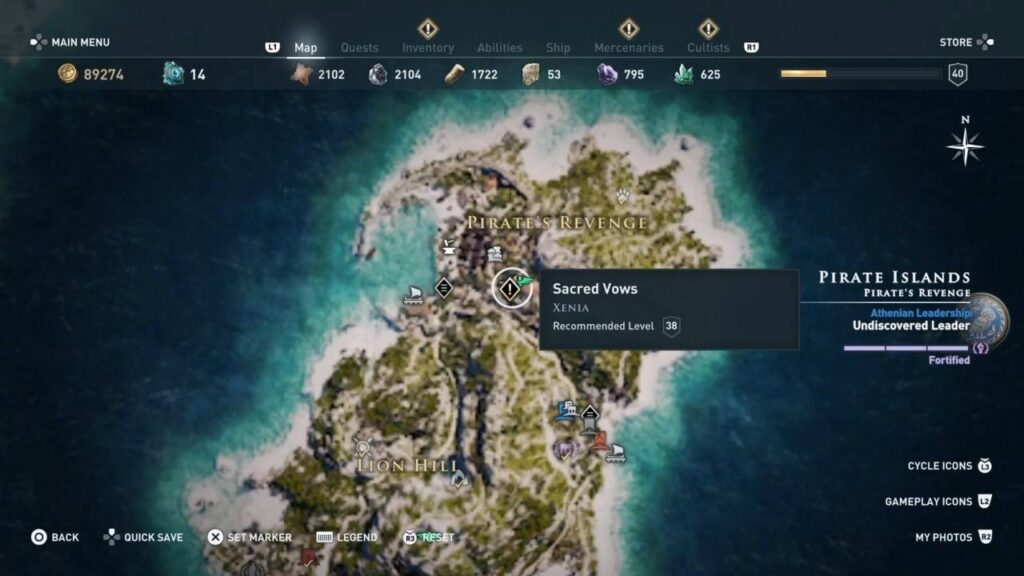 Assassin's Creed Odyssey Sacred Vows Locations