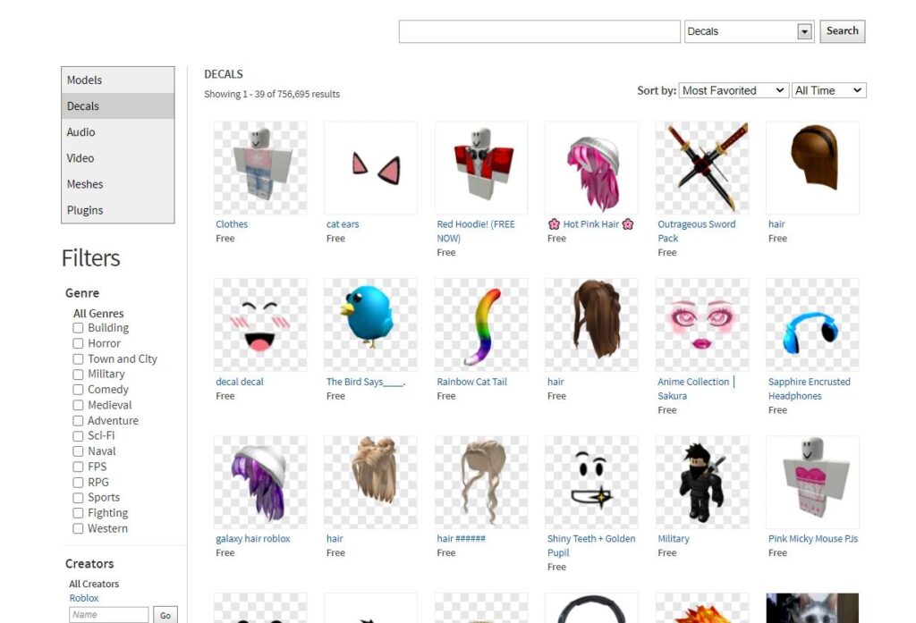Roblox Decal Page