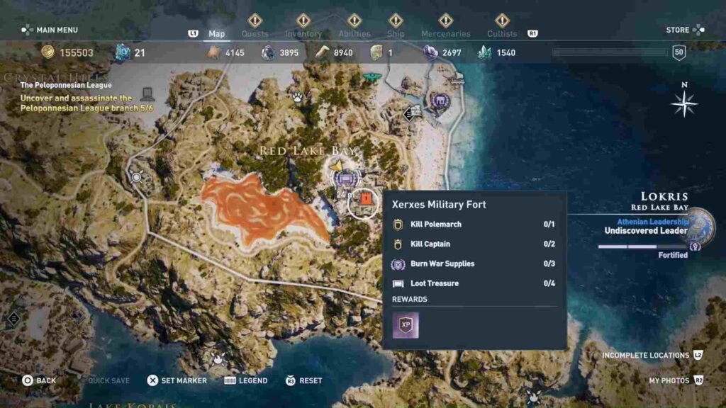 Assassin's Creed Odyssey Lokris Fort Location