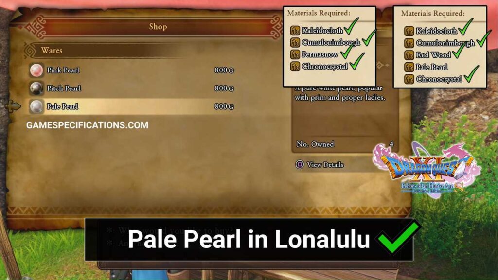Dragon Quest 11 Pale Pearl