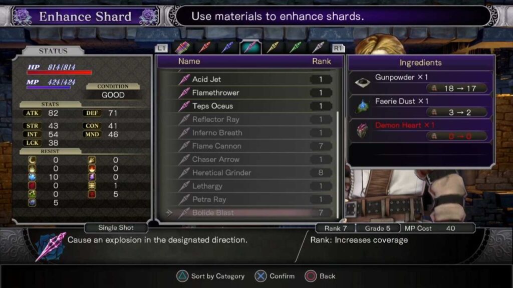 Enhancing the Shards Bloodstained