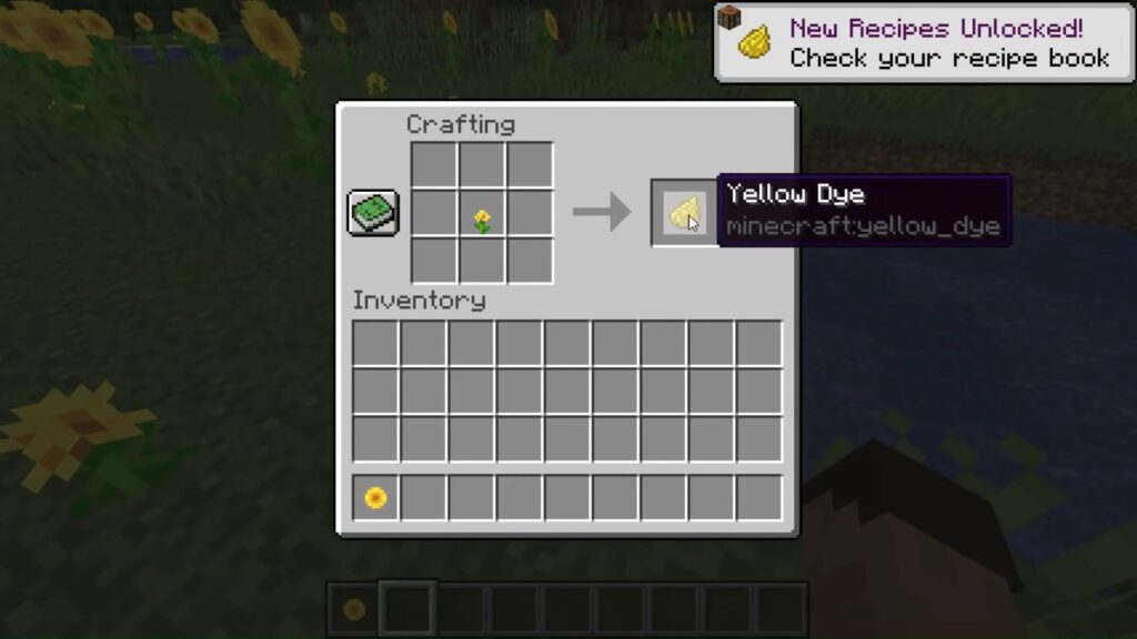Yellow Dye Minecraft Crafting