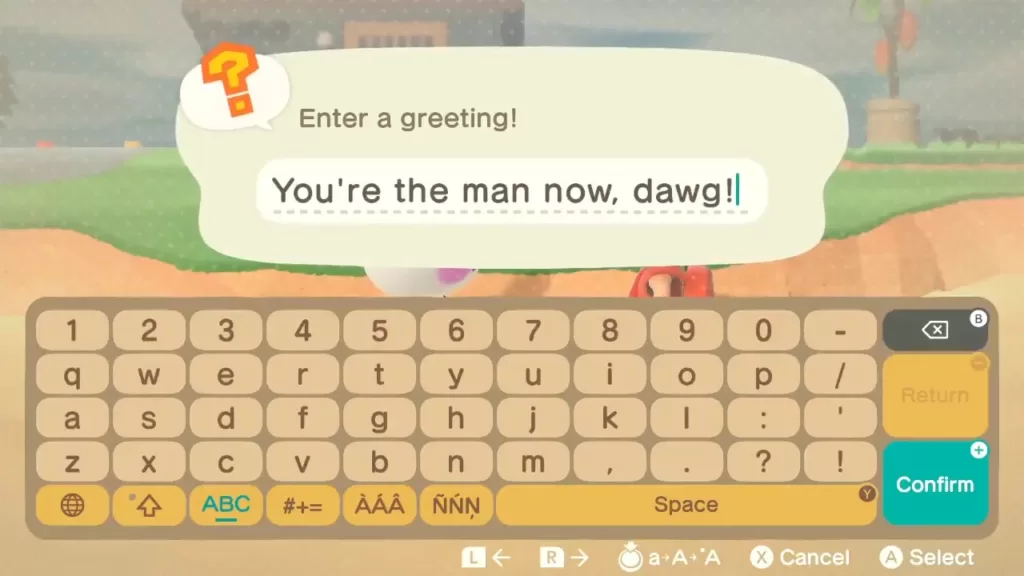New Greeting in Animal Crossing