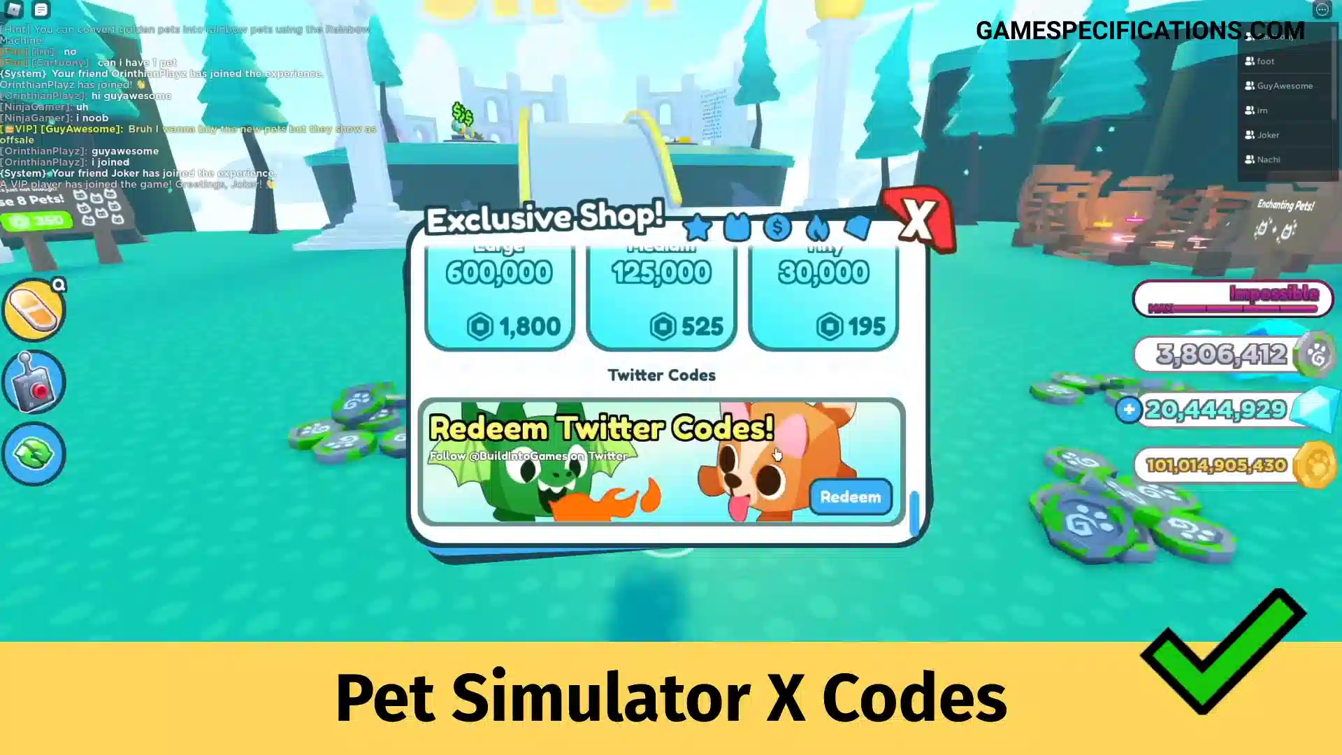 Codes 2022 simulator x pet Roblox Pet