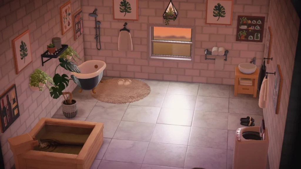 Animal Crossing Botanical Themed Bathroom