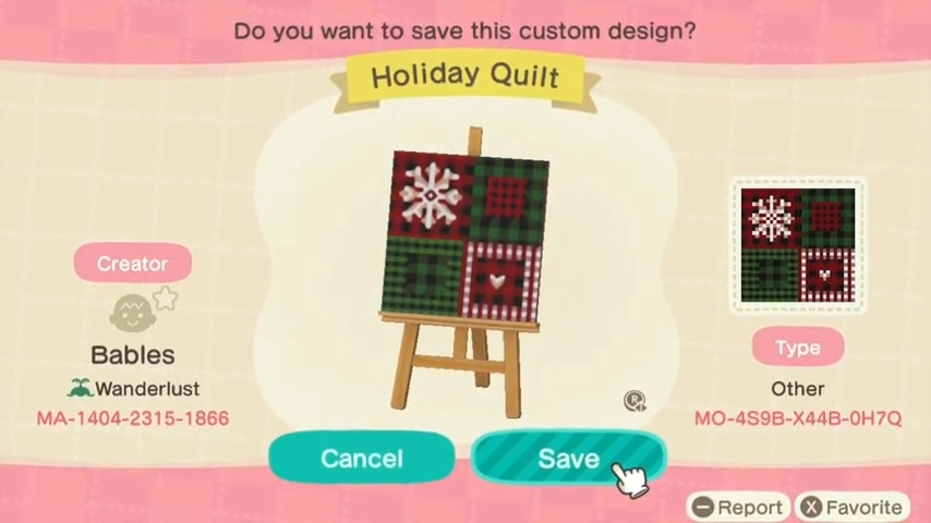 Animal Crossing Holiday Quilt