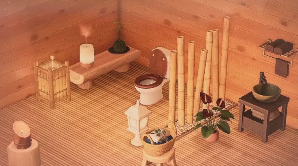 Animal Crossing Japanese-Themed Bathroom