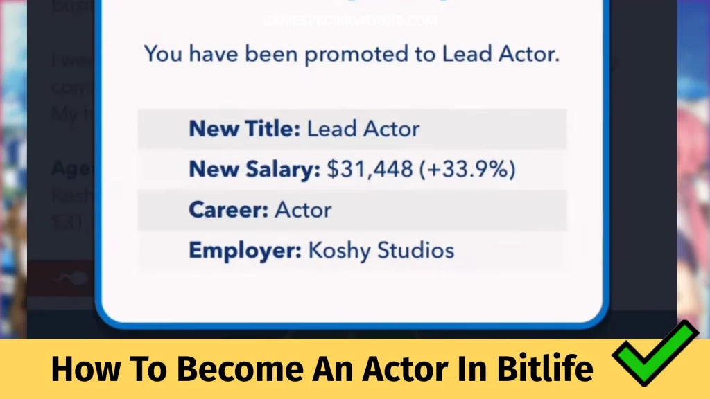 How To Become An Actor In Bitlife