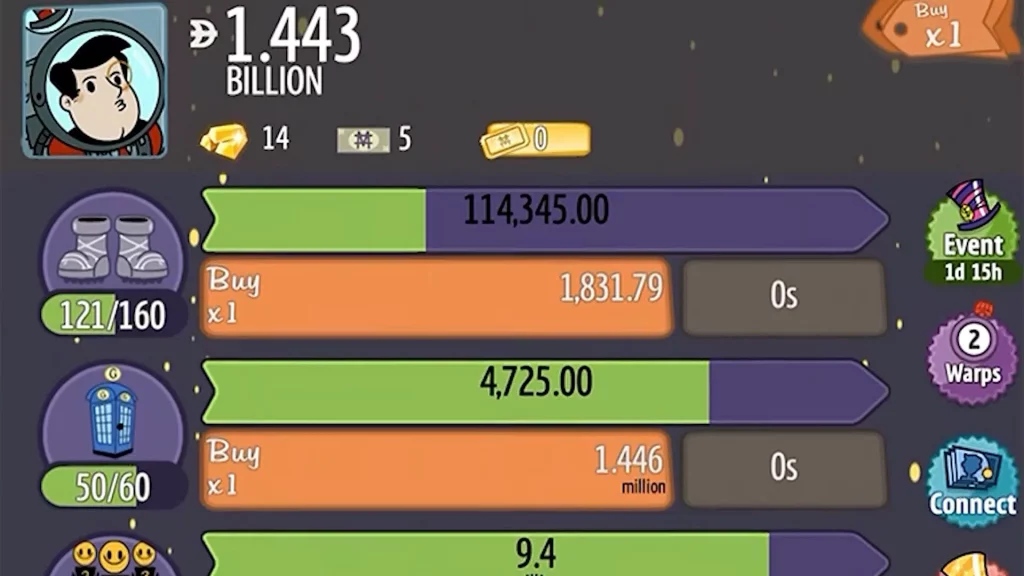 AdVenture Capitalist Strategy Projected Playtime