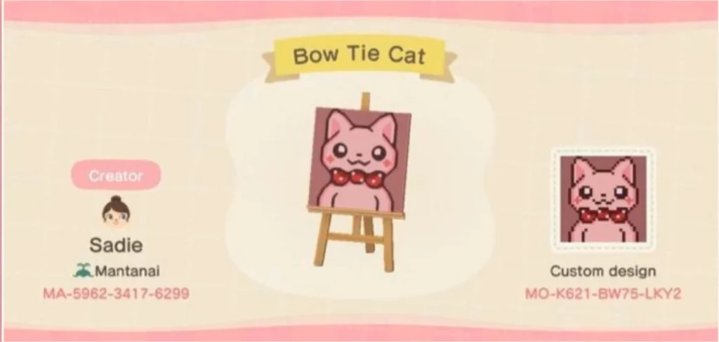Animal Crossing Bow Tie Cat