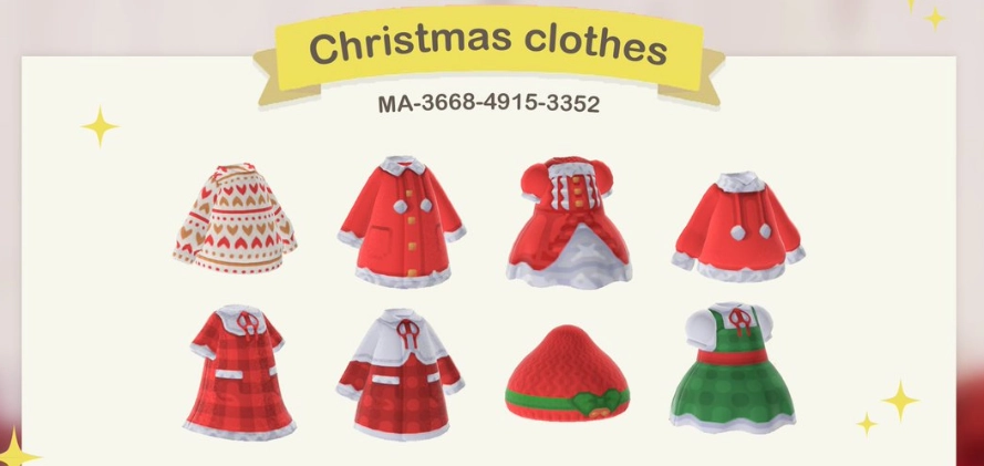 Animal Crossing Christmas Clothes Set