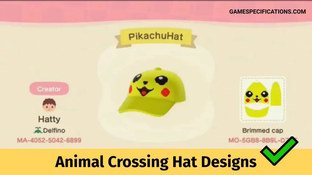 Animal Crossing Hat Designs