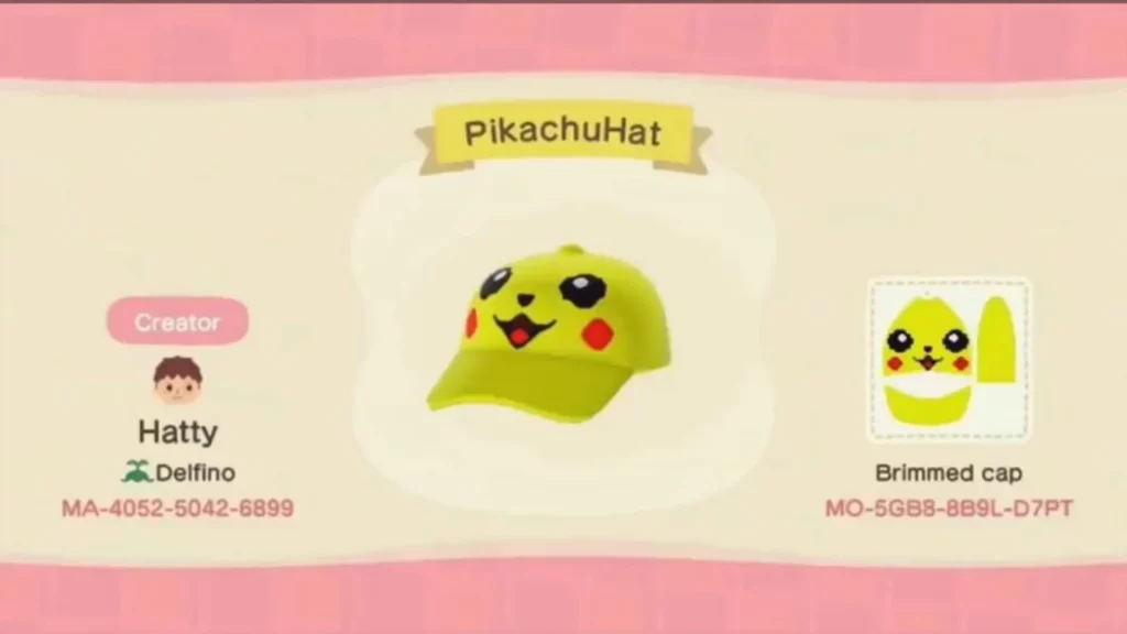 Animal Crossing Pikachu Hat