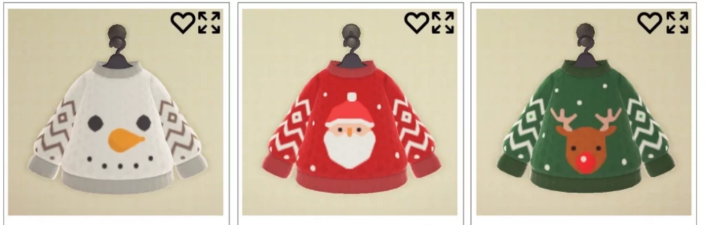 Animal Crossing Santa and Snowman Sweaters