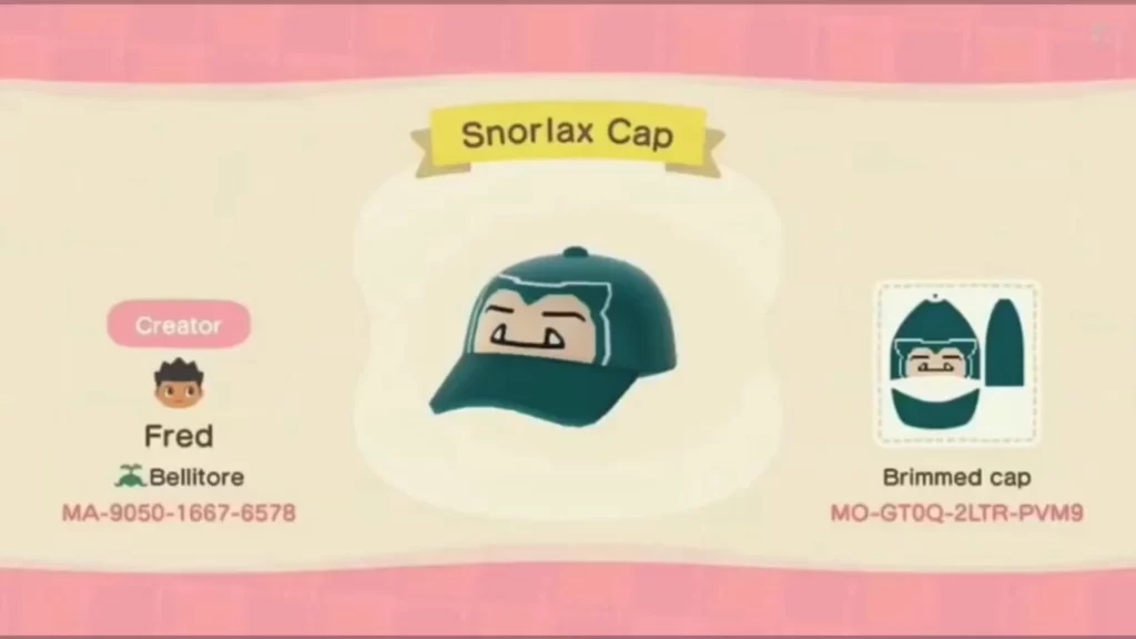 Animal Crossing Snorlax Cap