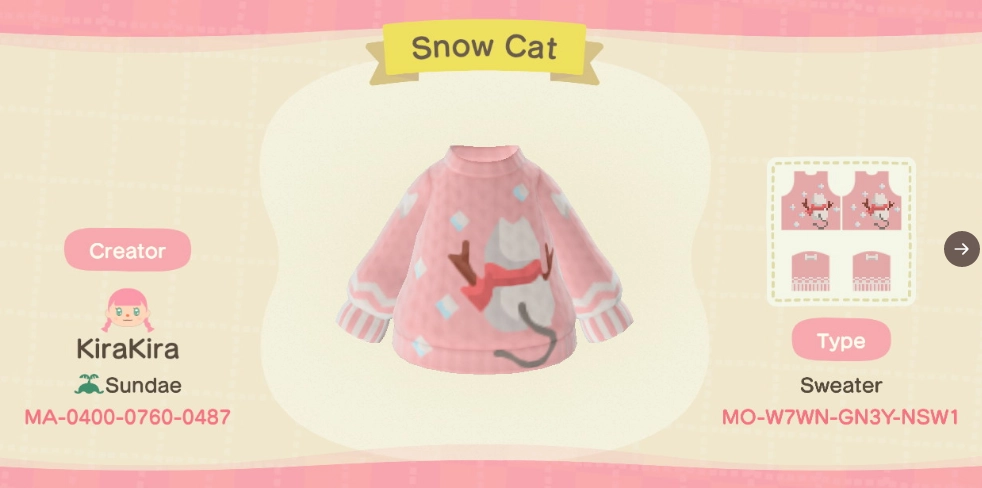Animal Crossing Snow Cat Collection