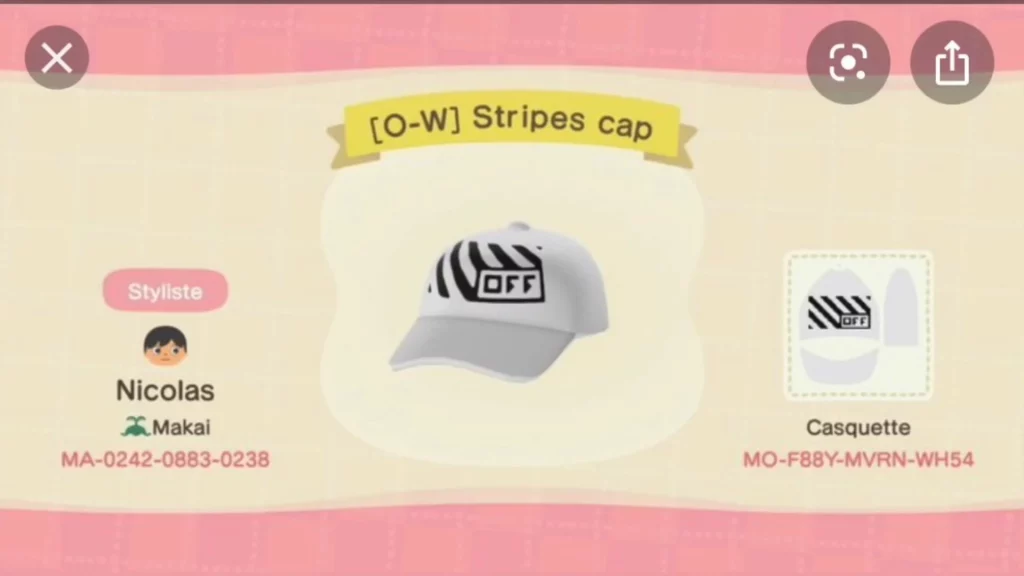 Animal Crossing Stripes Cap