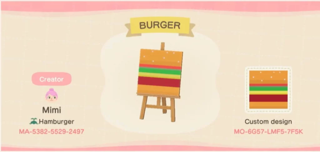 Animal Crossing Burger
