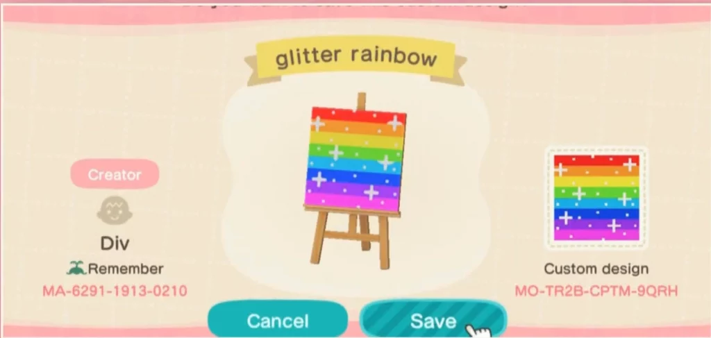 Animal Crossing Glitter Rainbow