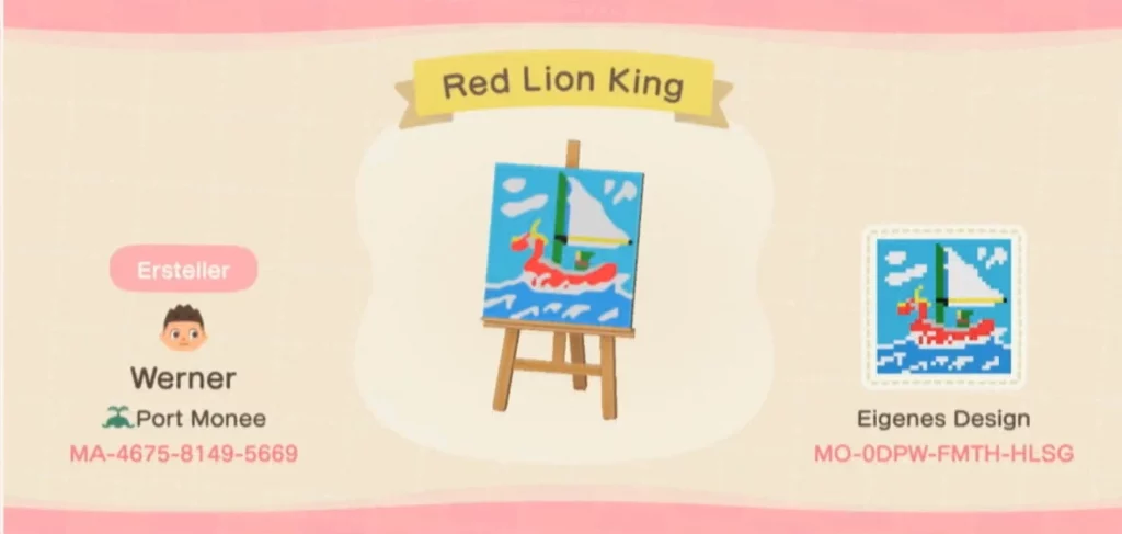 Animal Crossing Red Lion King