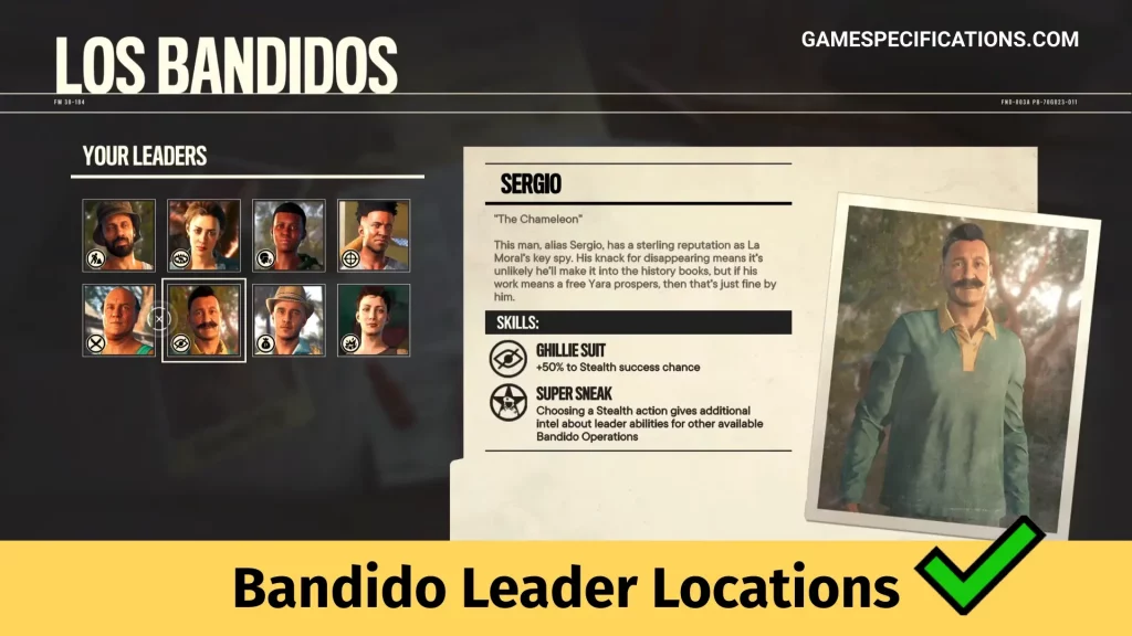 Bandido Leader Locations Far Cry 6