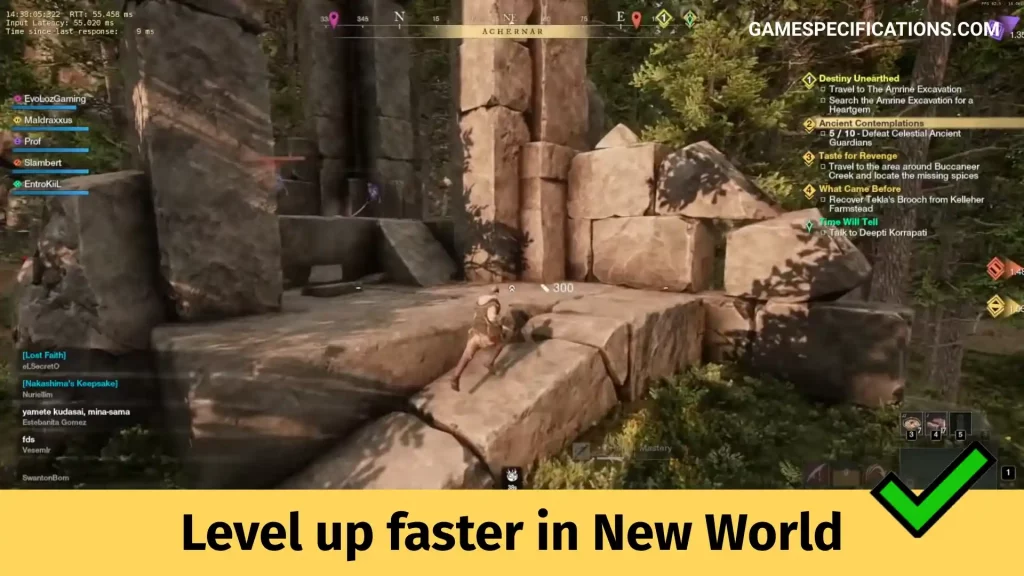 Level up faster in New World