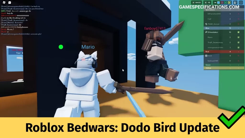 Roblox Bedwars Dodo Bird Update