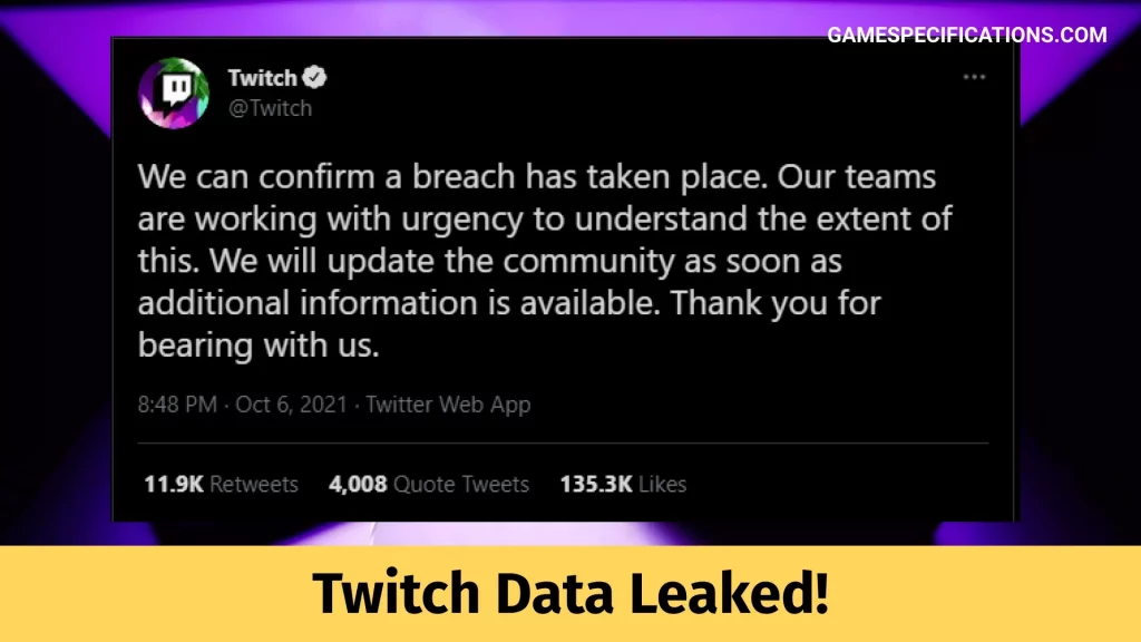 Twitch Data Leaked