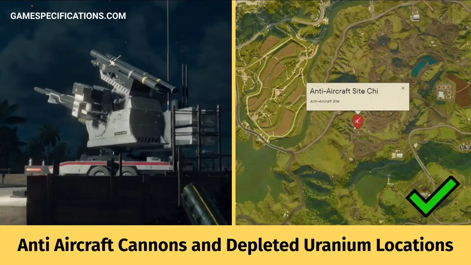 Far Cry 6 Anti Aircraft Cannons and Depleted Uranium Locations