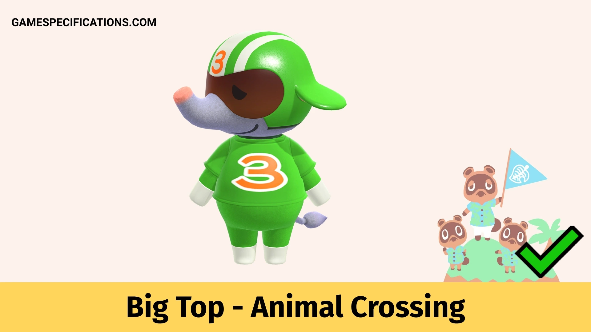Big Top – Animal Crossing Character Guide