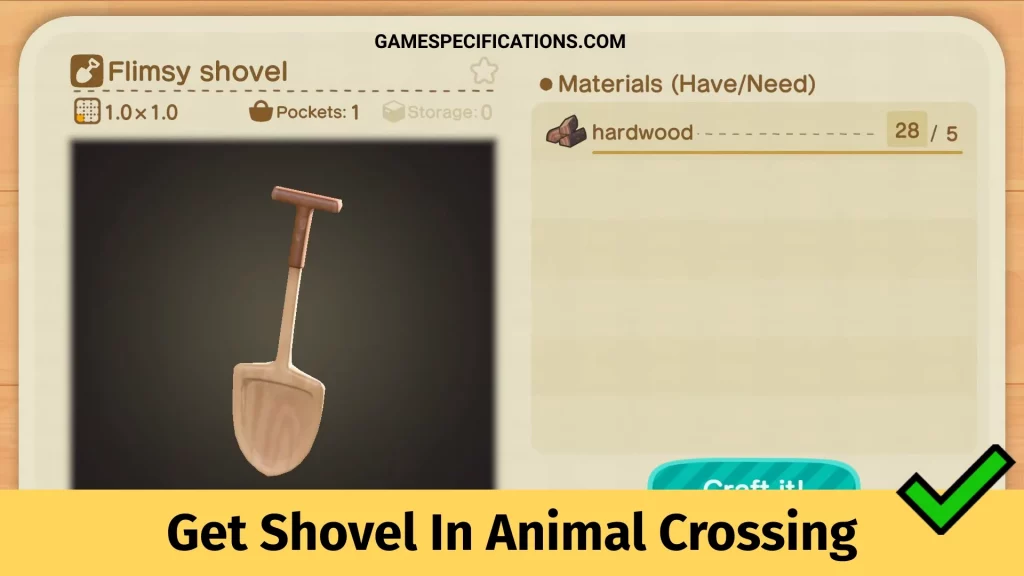 Get Shovel In Animal Crossing
